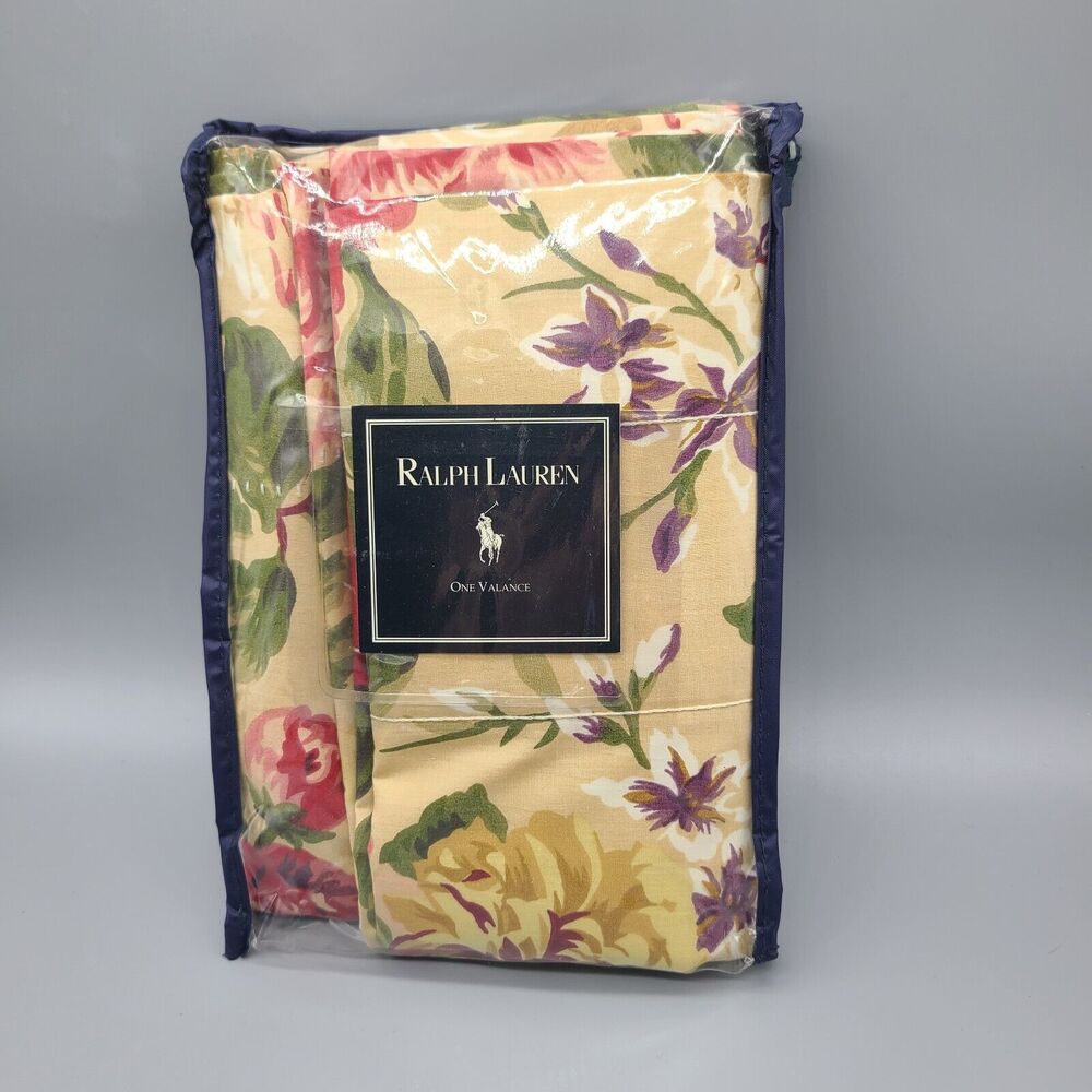 Vintage new Ralph Lauren Constance Valance cream Roses Cotton-Lined